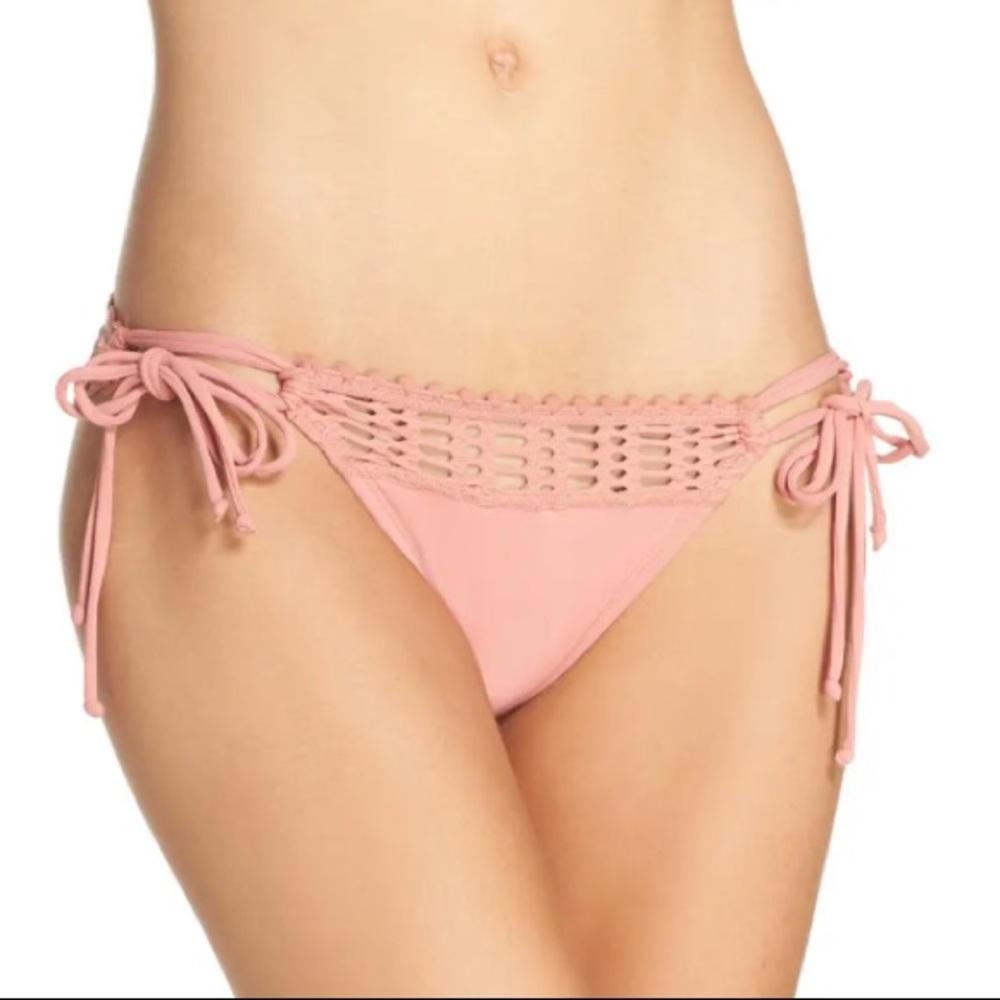 Robin Piccone Side Tie Crochet Bikini Bottom
